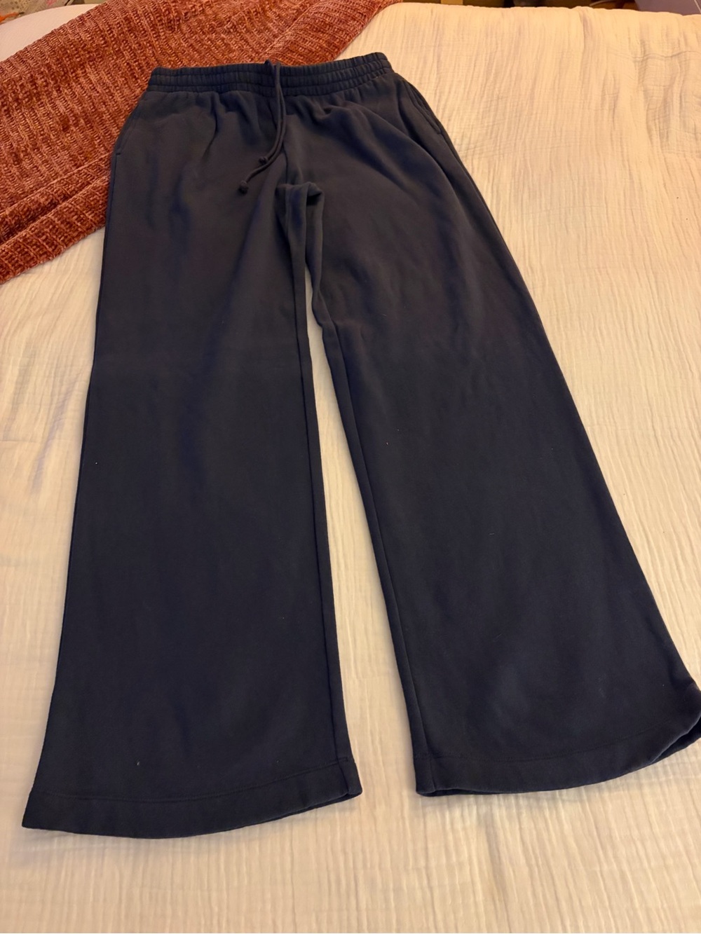 Old Navy Navy Drawstring Wide-Leg Sweatpants